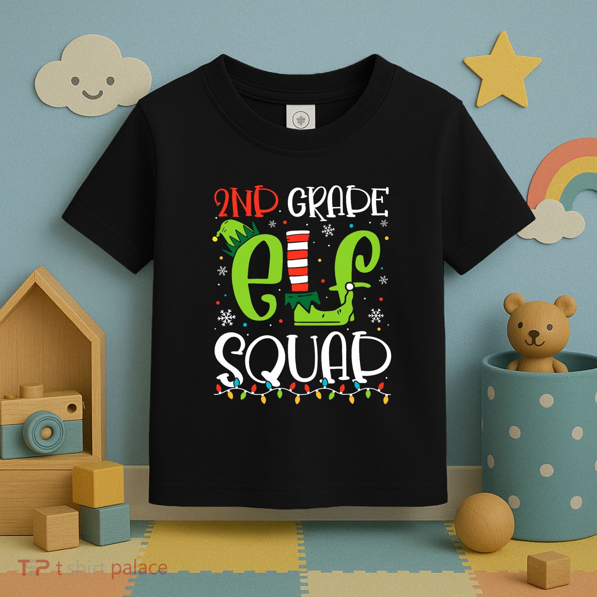 Elf Squad Second Grade Teacher Christmas 2nd Grade Teacher Toddler T-Shirt