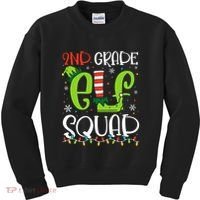 Elf Squad Second Grade Teacher Christmas 2nd Grade Teacher Kids Sweatshirt thumb 0