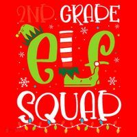 Elf Squad Second Grade Teacher Christmas 2nd Grade Teacher Santa Hat thumb 1