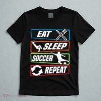 Eat Sleep Soccer Repeat Vintage Funny Retro Soccer T-Shirt thumb 5