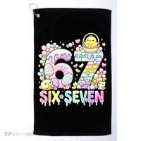 Easter Six Seven 67 Meme Cute 6-7 Funny Golf Towel thumb 0