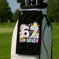 Easter Six Seven 67 Meme Cute 6-7 Funny Golf Towel thumb 2