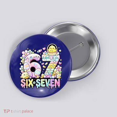 Easter Six Seven 67 Meme Cute 6-7 Funny Button