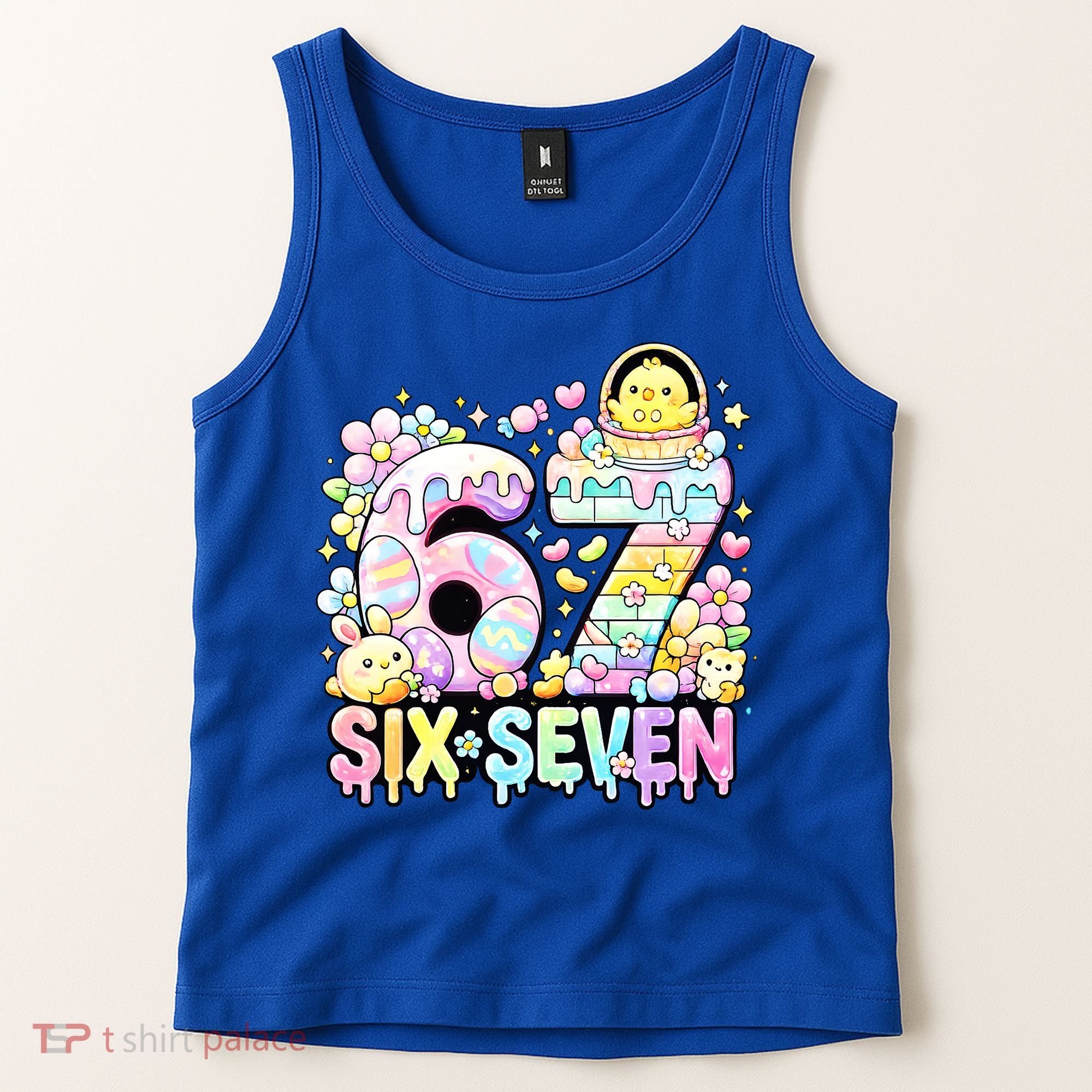 Easter Six Seven 67 Meme Cute 6-7 Funny Tank Top