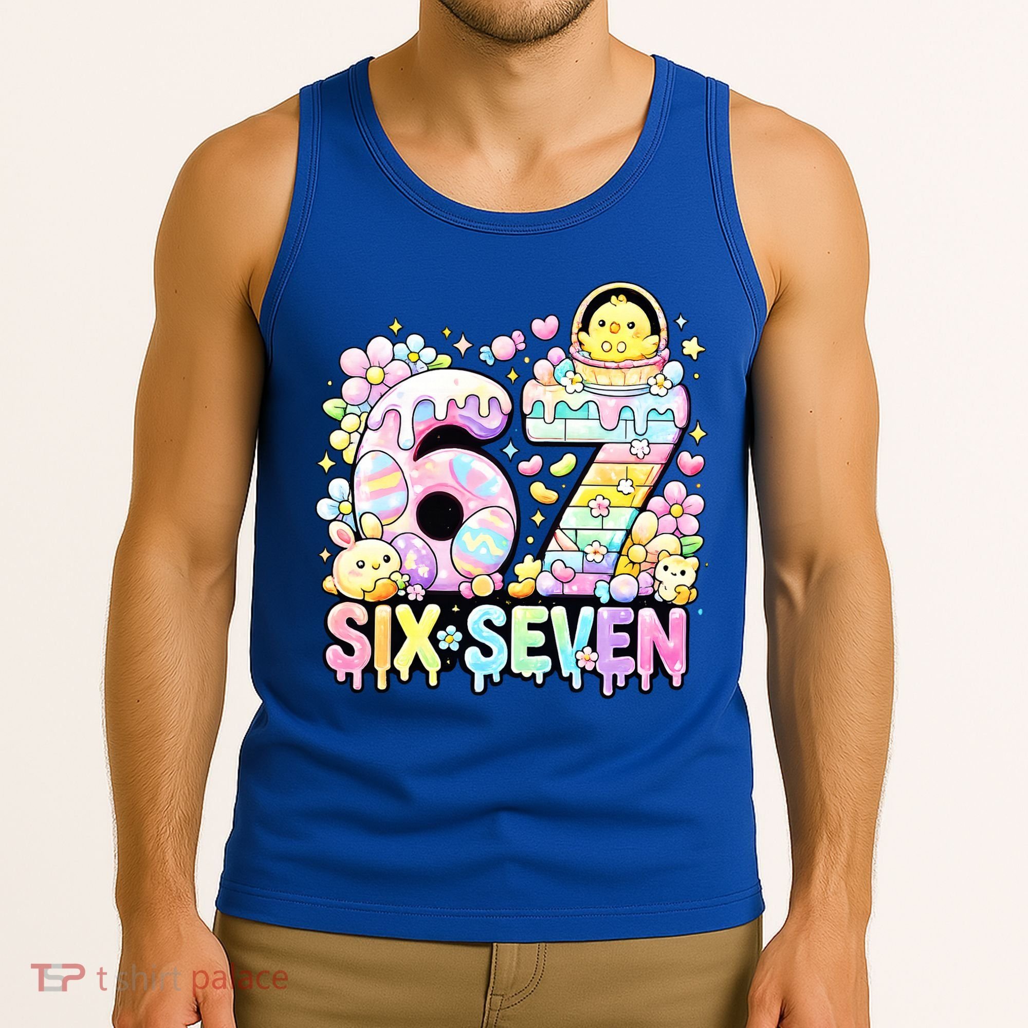 Easter Six Seven 67 Meme Cute 6-7 Funny Tank Top