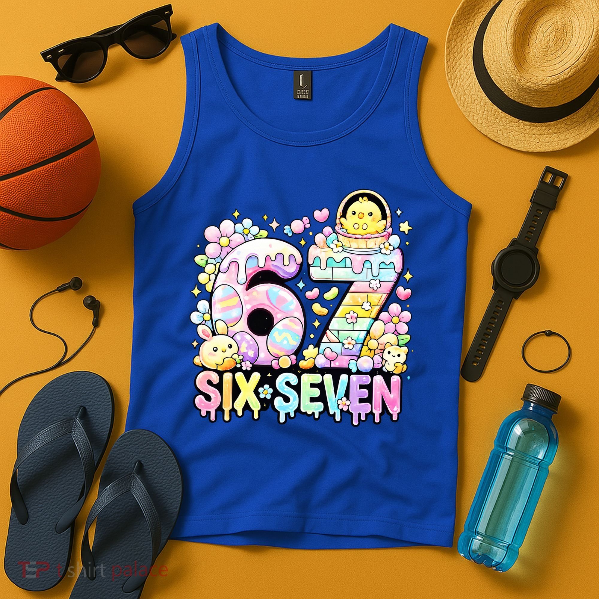 Easter Six Seven 67 Meme Cute 6-7 Funny Tank Top
