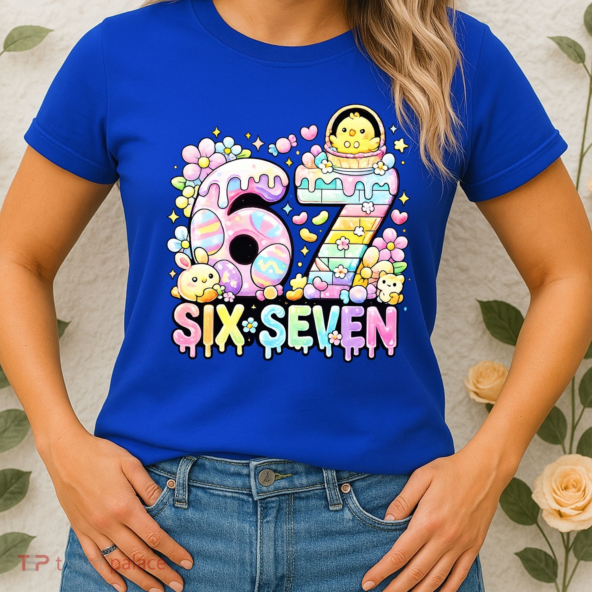 Easter Six Seven 67 Meme Cute 6-7 Funny Women's T-Shirt