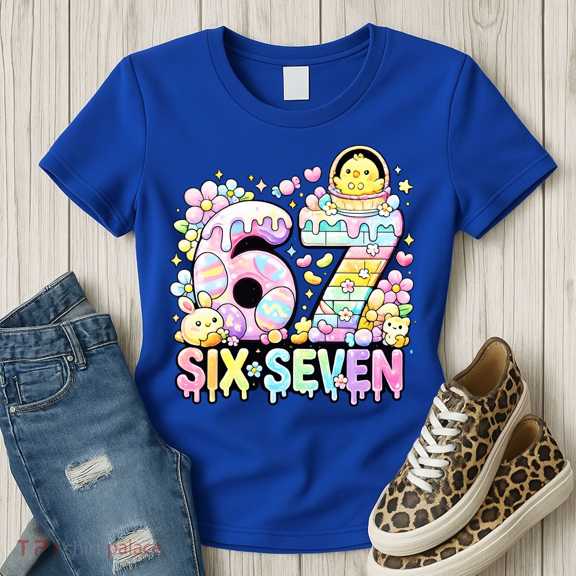 Easter Six Seven 67 Meme Cute 6-7 Funny Women's T-Shirt