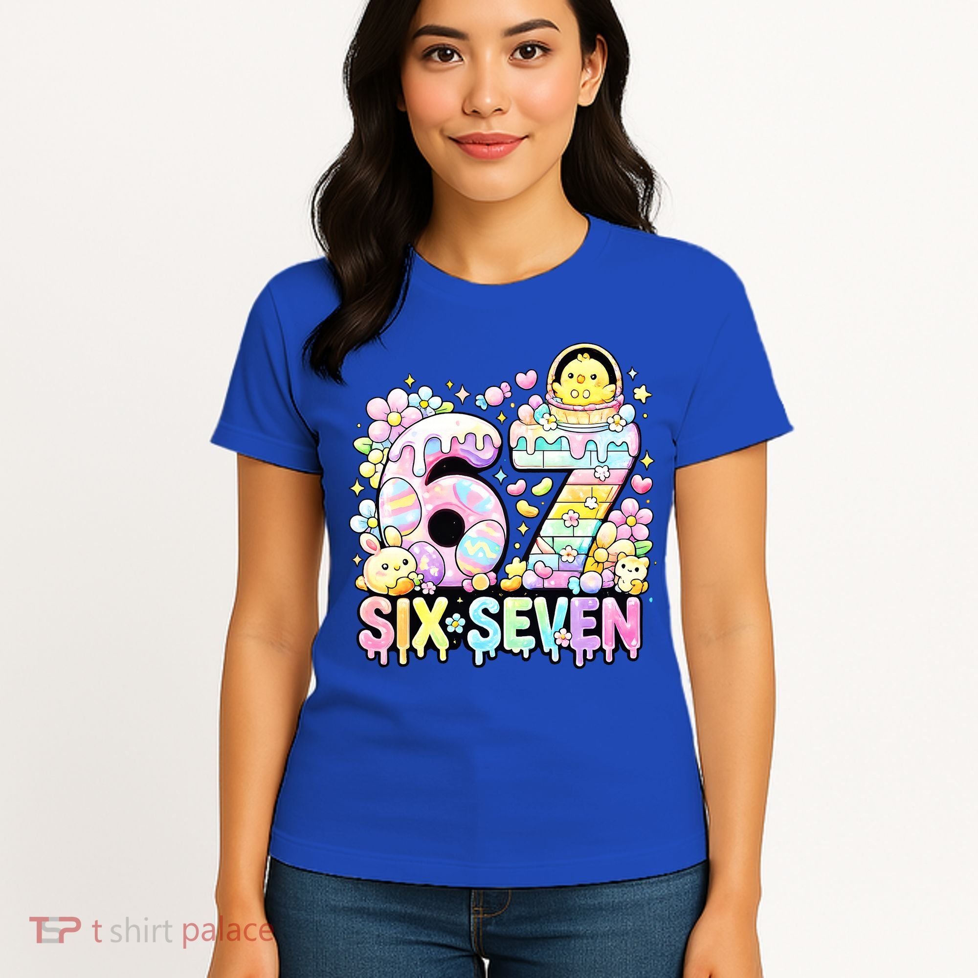 Easter Six Seven 67 Meme Cute 6-7 Funny Women's T-Shirt