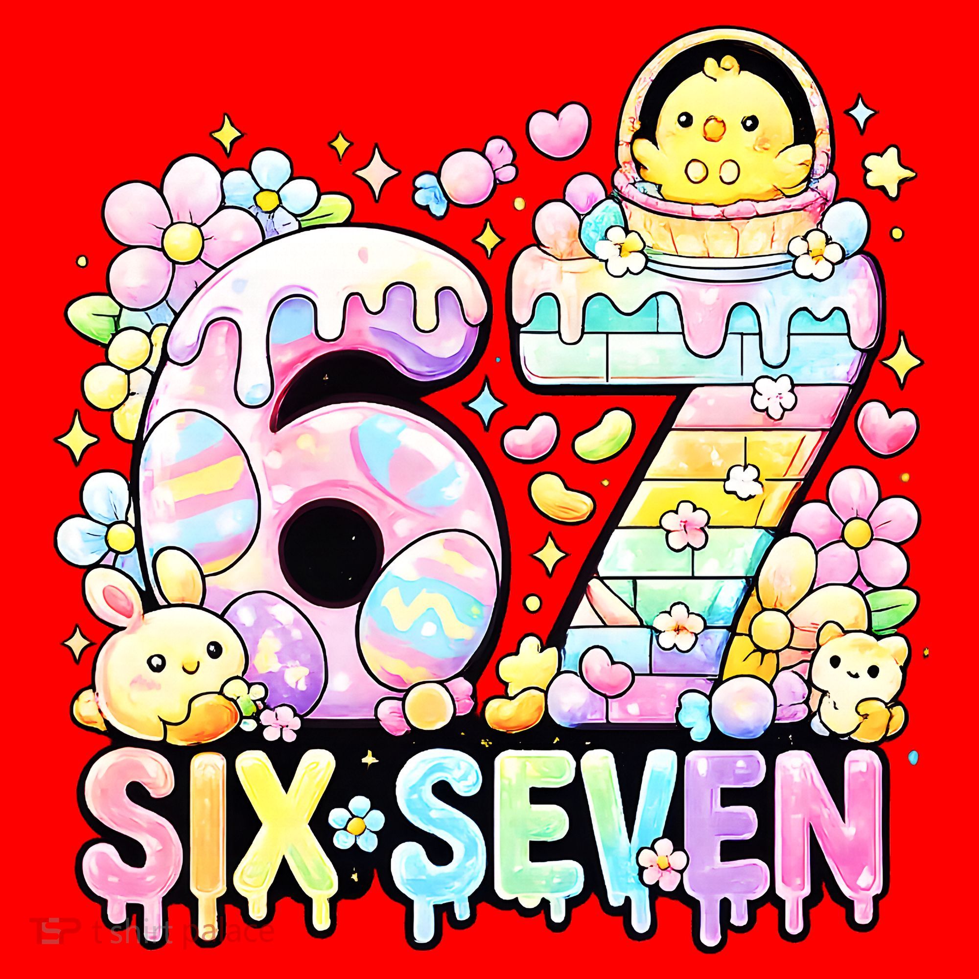 Easter Six Seven 67 Meme Cute 6-7 Funny Santa Hat