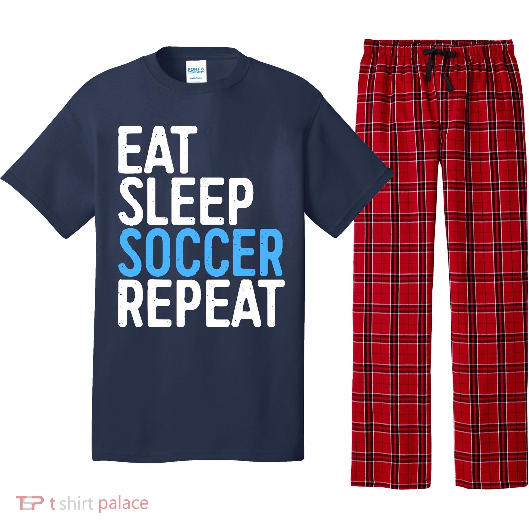 Eat Sleep Soccer Repeat Pajama Set