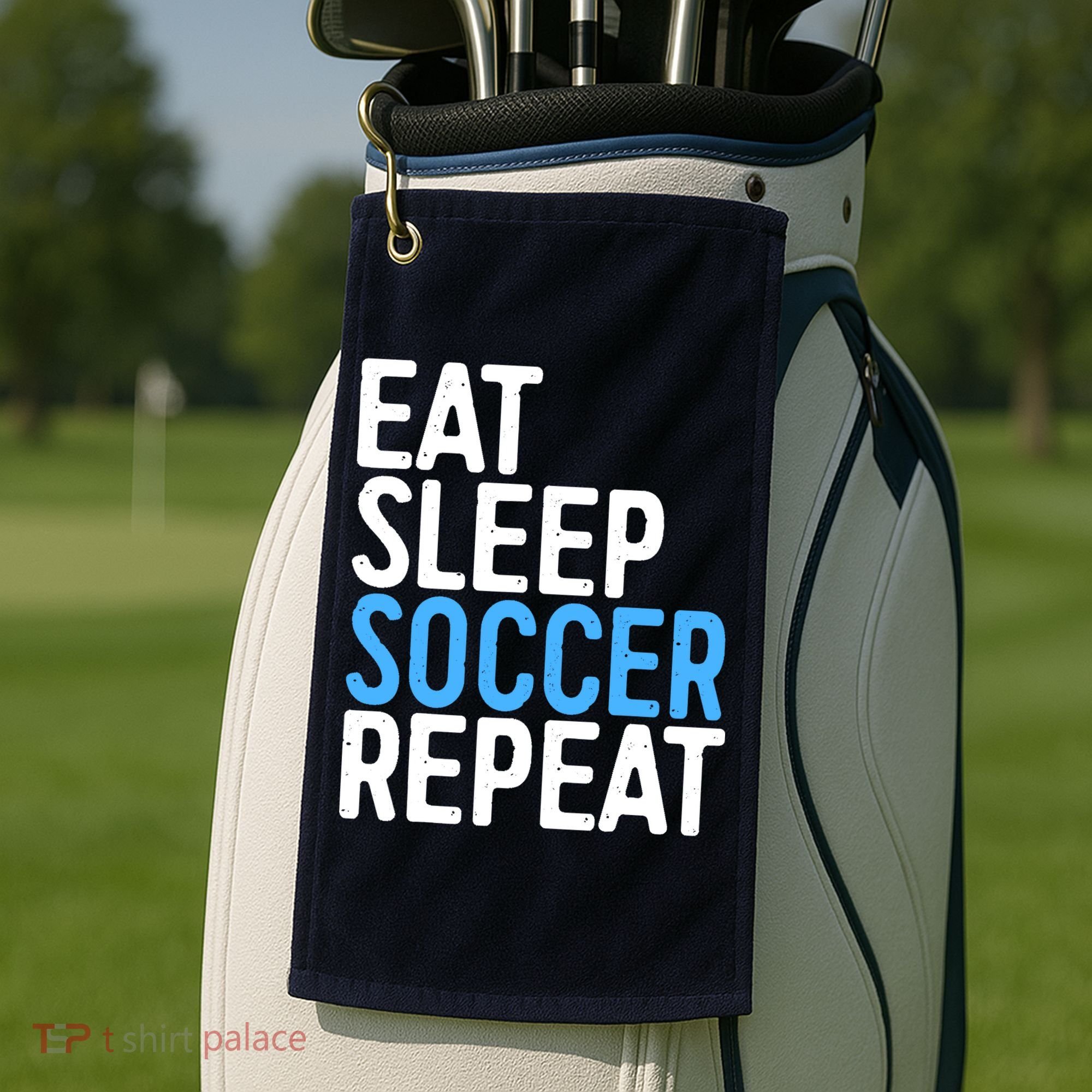 Eat Sleep Soccer Repeat Golf Towel