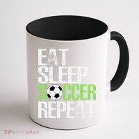 Eat Sleep Soccer Repeat Cool Sport Player Gift Coffee Mug thumb 1