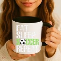Eat Sleep Soccer Repeat Cool Sport Player Gift Coffee Mug thumb 3