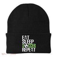Eat Sleep Soccer Repeat Cool Sport Player Gift Beanie thumb 0