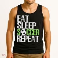 Eat Sleep Soccer Repeat Cool Sport Player Gift Tank Top thumb 3