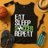 Eat Sleep Soccer Repeat Cool Sport Player Gift Tank Top thumb 4