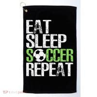 Eat Sleep Soccer Repeat Cool Sport Player Gift Golf Towel thumb 0