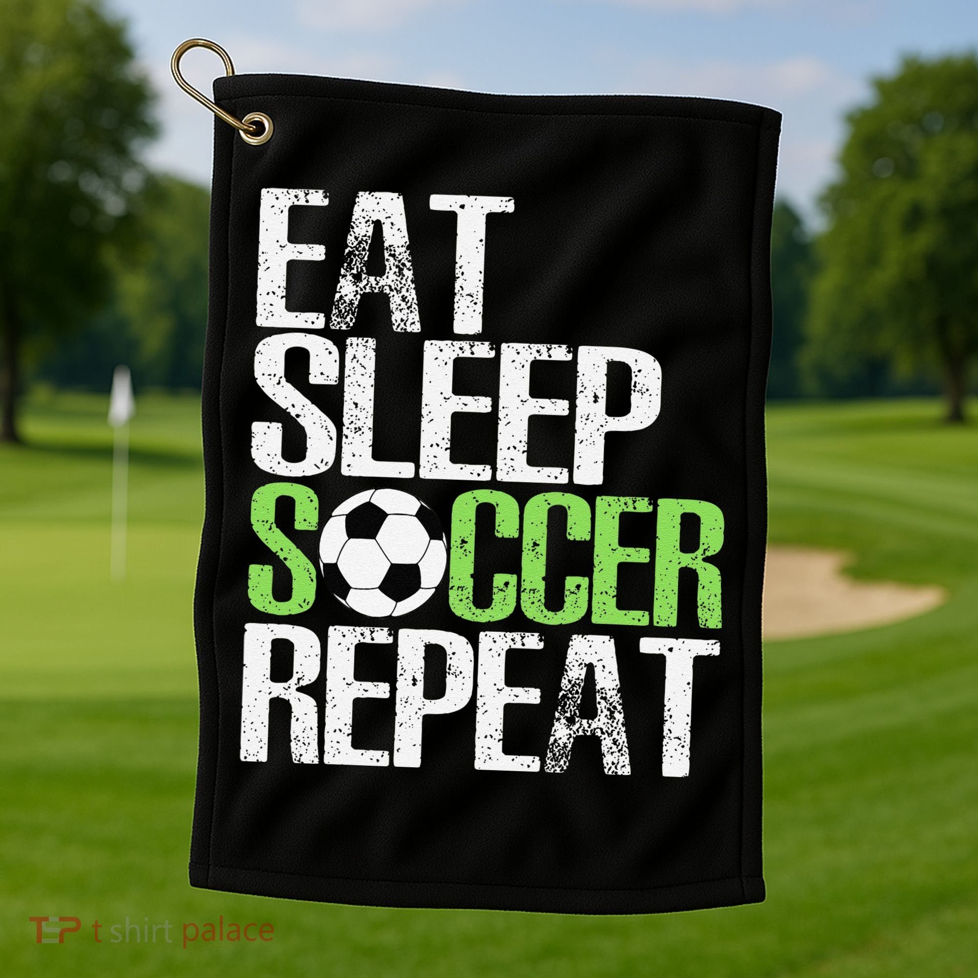 Eat Sleep Soccer Repeat Cool Sport Player Gift Golf Towel