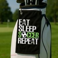 Eat Sleep Soccer Repeat Cool Sport Player Gift Golf Towel thumb 2