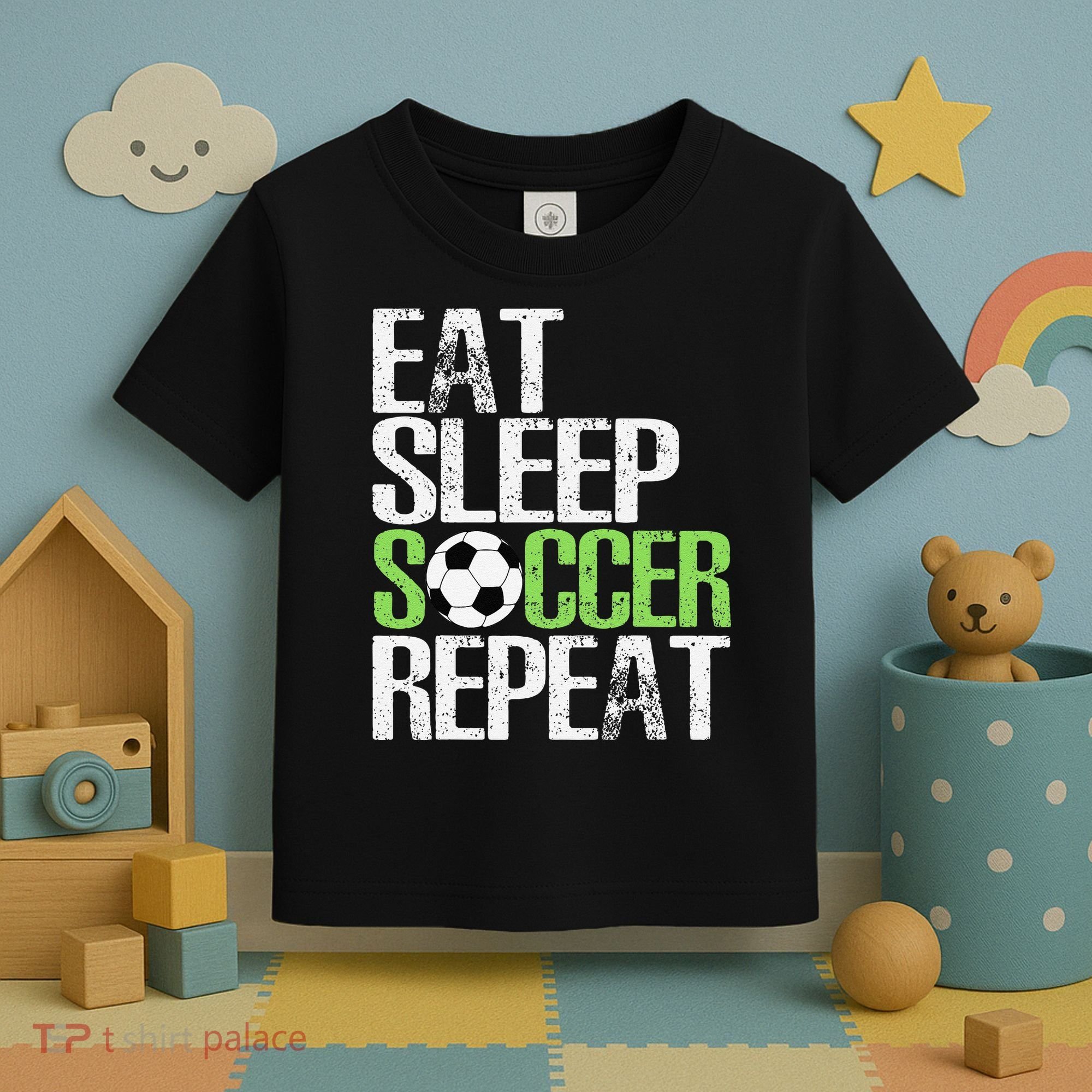 Eat Sleep Soccer Repeat Cool Sport Player Gift Toddler T-Shirt
