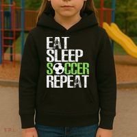Eat Sleep Soccer Repeat Cool Sport Player Gift Kids Hoodie thumb 3