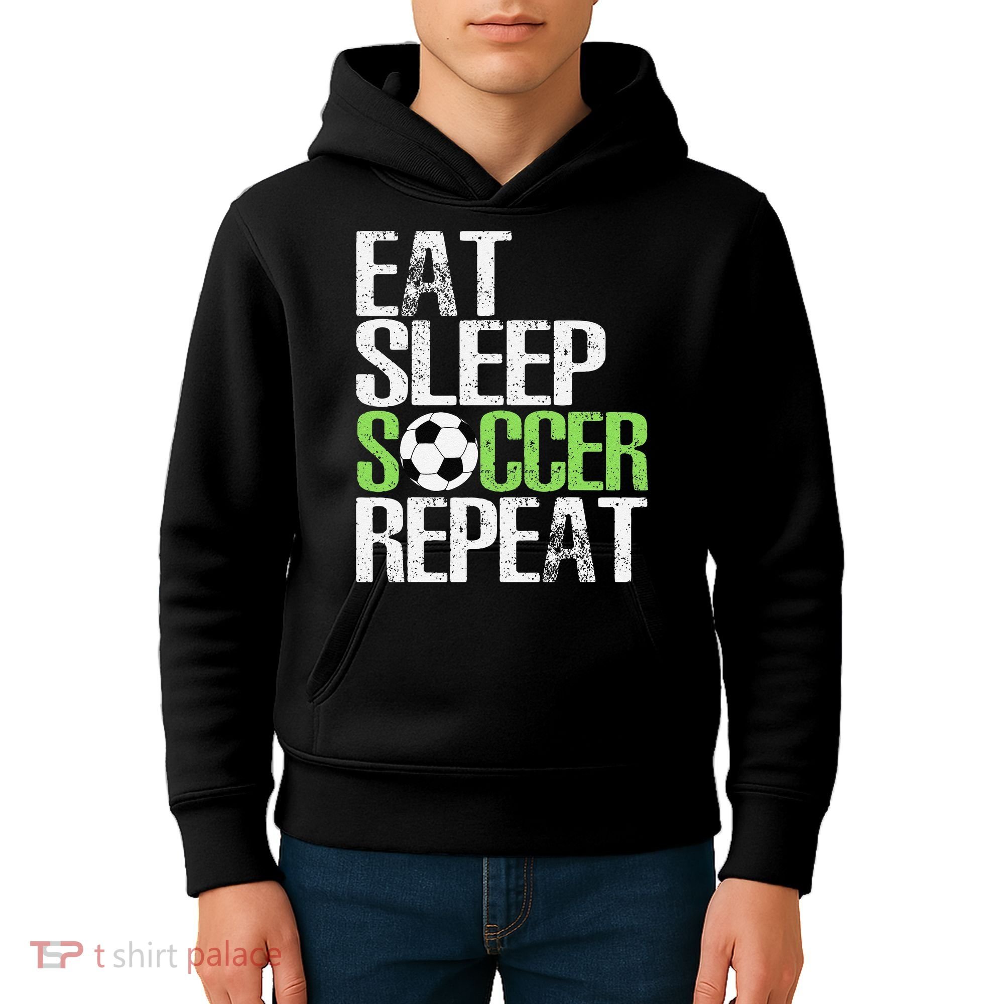 Eat Sleep Soccer Repeat Cool Sport Player Gift Kids Hoodie