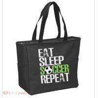 Eat Sleep Soccer Repeat Cool Sport Player Gift Tote Bag thumb 2