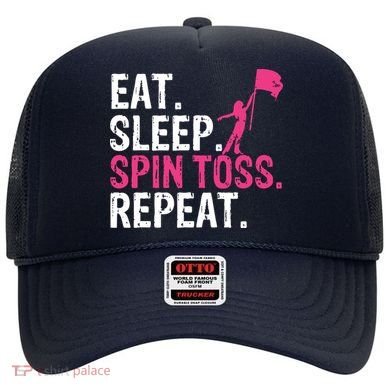 Eat Sleep Spin Toss Repeat Flag Color Guard Gift Hat