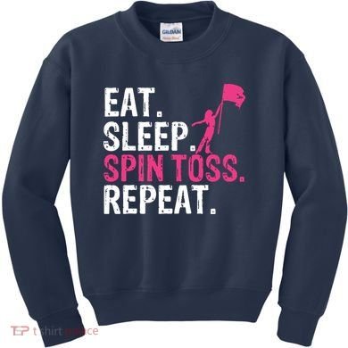 Eat Sleep Spin Toss Repeat Flag Color Guard Gift Kids Sweatshirt