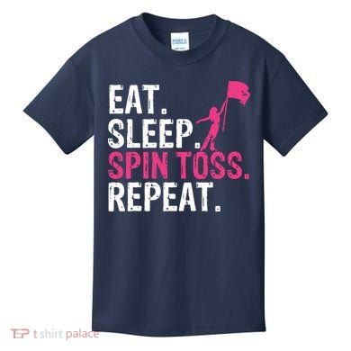 Eat Sleep Spin Toss Repeat Flag Color Guard Gift Kids T-Shirt