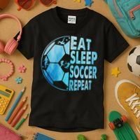 Eat Sleep Soccer Repeat Gift Kids T-Shirt thumb 3