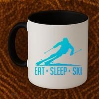 Eat Sleep Ski Skiing Skier Snow Winter Vacation Gift Coffee Mug thumb 2