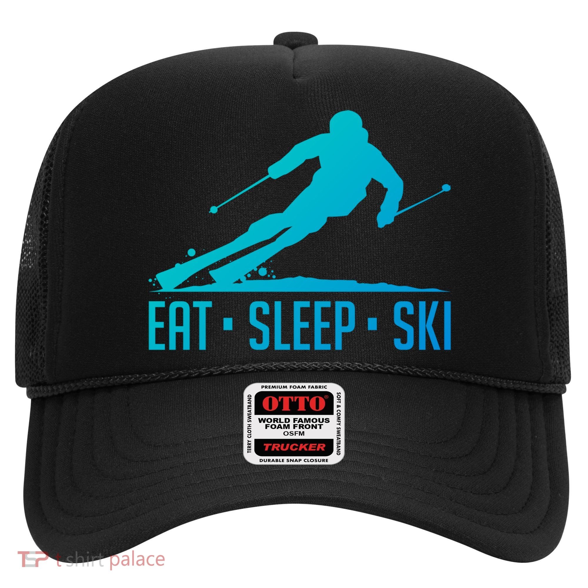 Eat Sleep Ski Skiing Skier Snow Winter Vacation Gift Hat