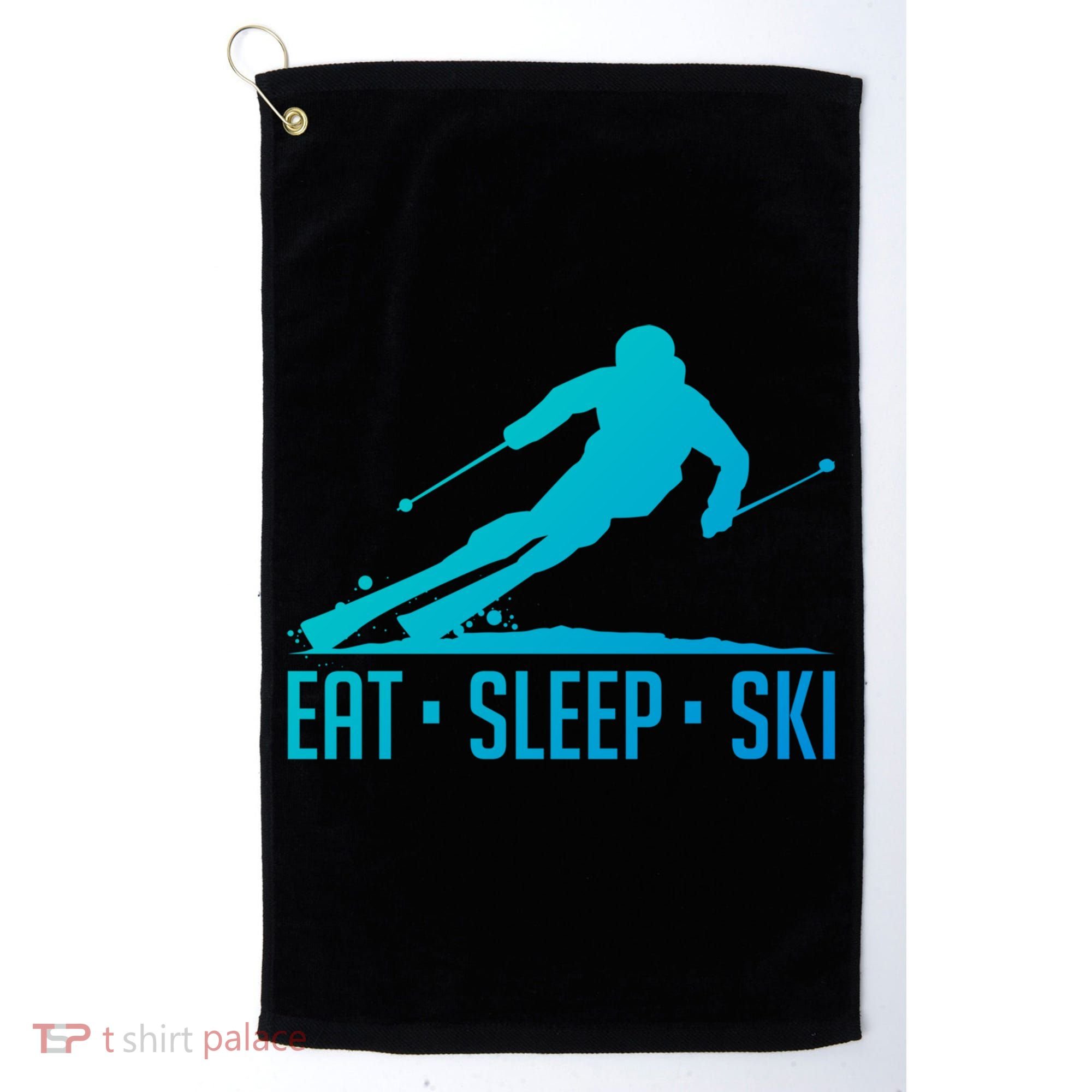 Eat Sleep Ski Skiing Skier Snow Winter Vacation Gift Golf Towel