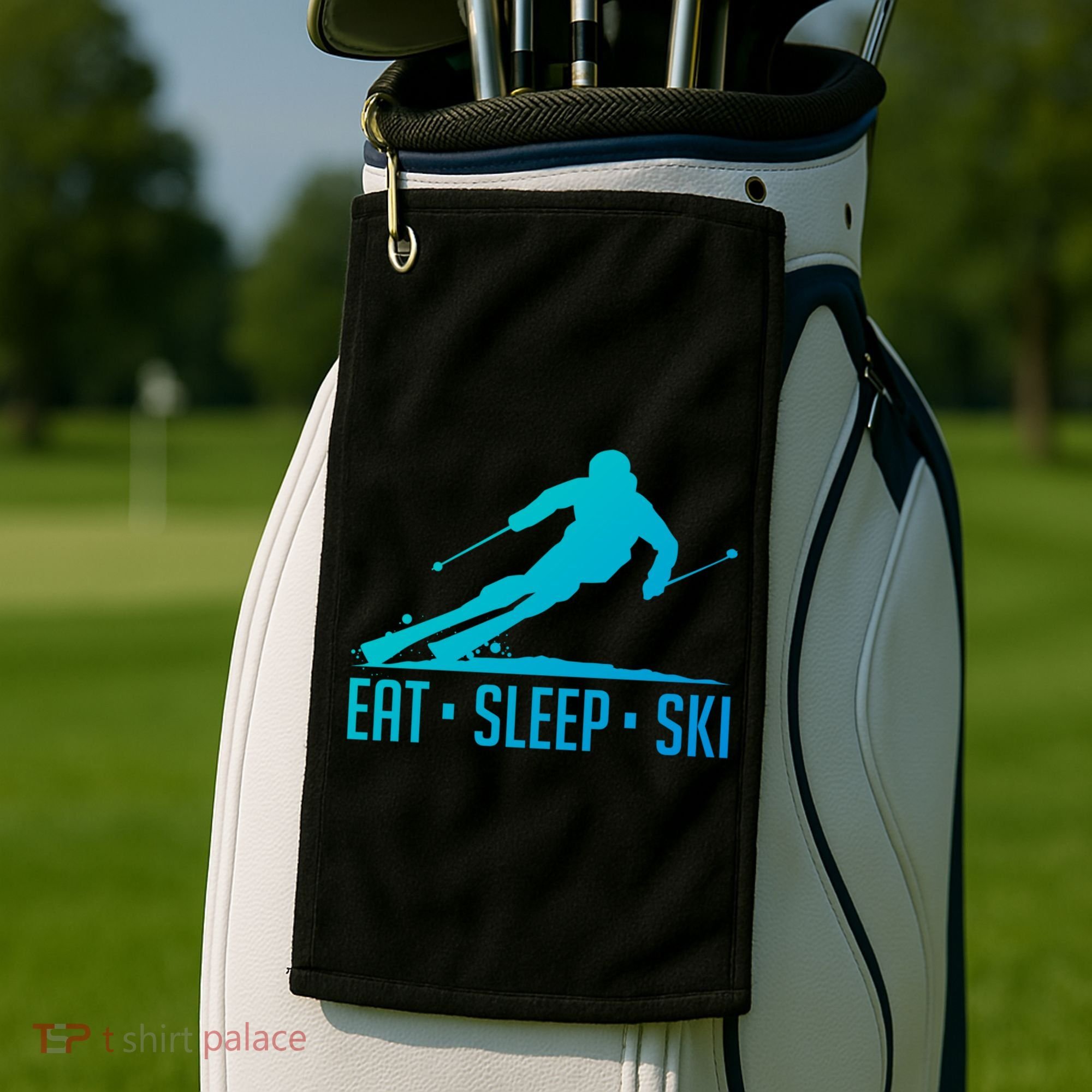 Eat Sleep Ski Skiing Skier Snow Winter Vacation Gift Golf Towel
