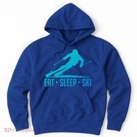 Eat Sleep Ski Skiing Skier Snow Winter Vacation Gift Hoodie thumb 0