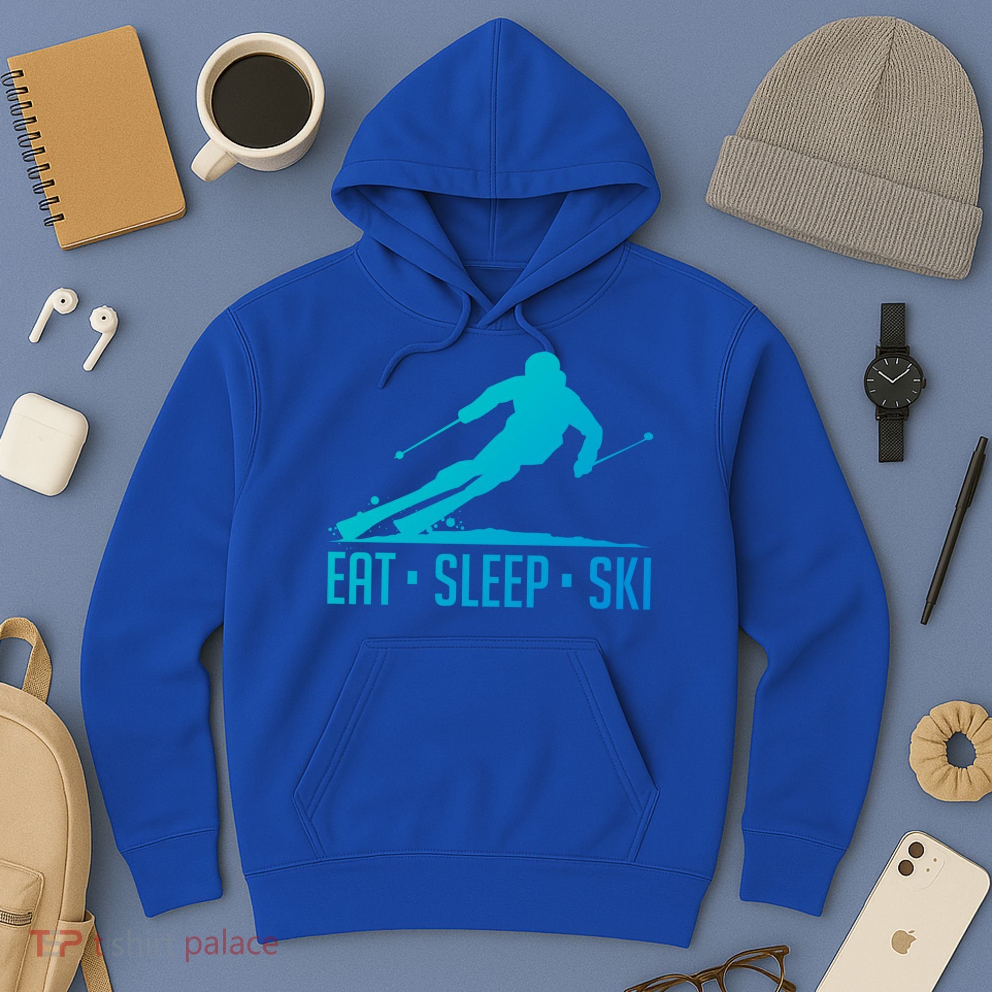 Eat Sleep Ski Skiing Skier Snow Winter Vacation Gift Hoodie