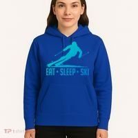 Eat Sleep Ski Skiing Skier Snow Winter Vacation Gift Hoodie thumb 5
