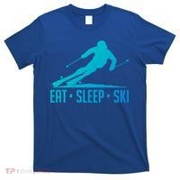 Eat Sleep Ski Skiing Skier Snow Winter Vacation Gift T-Shirt thumb 0