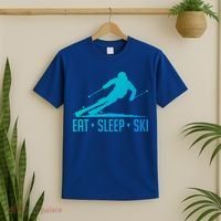 Eat Sleep Ski Skiing Skier Snow Winter Vacation Gift T-Shirt thumb 2