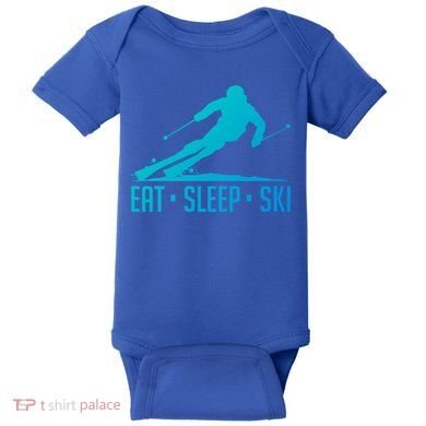 Eat Sleep Ski Skiing Skier Snow Winter Vacation Gift Baby Bodysuit
