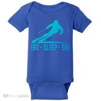 Eat Sleep Ski Skiing Skier Snow Winter Vacation Gift Baby Bodysuit thumb 0