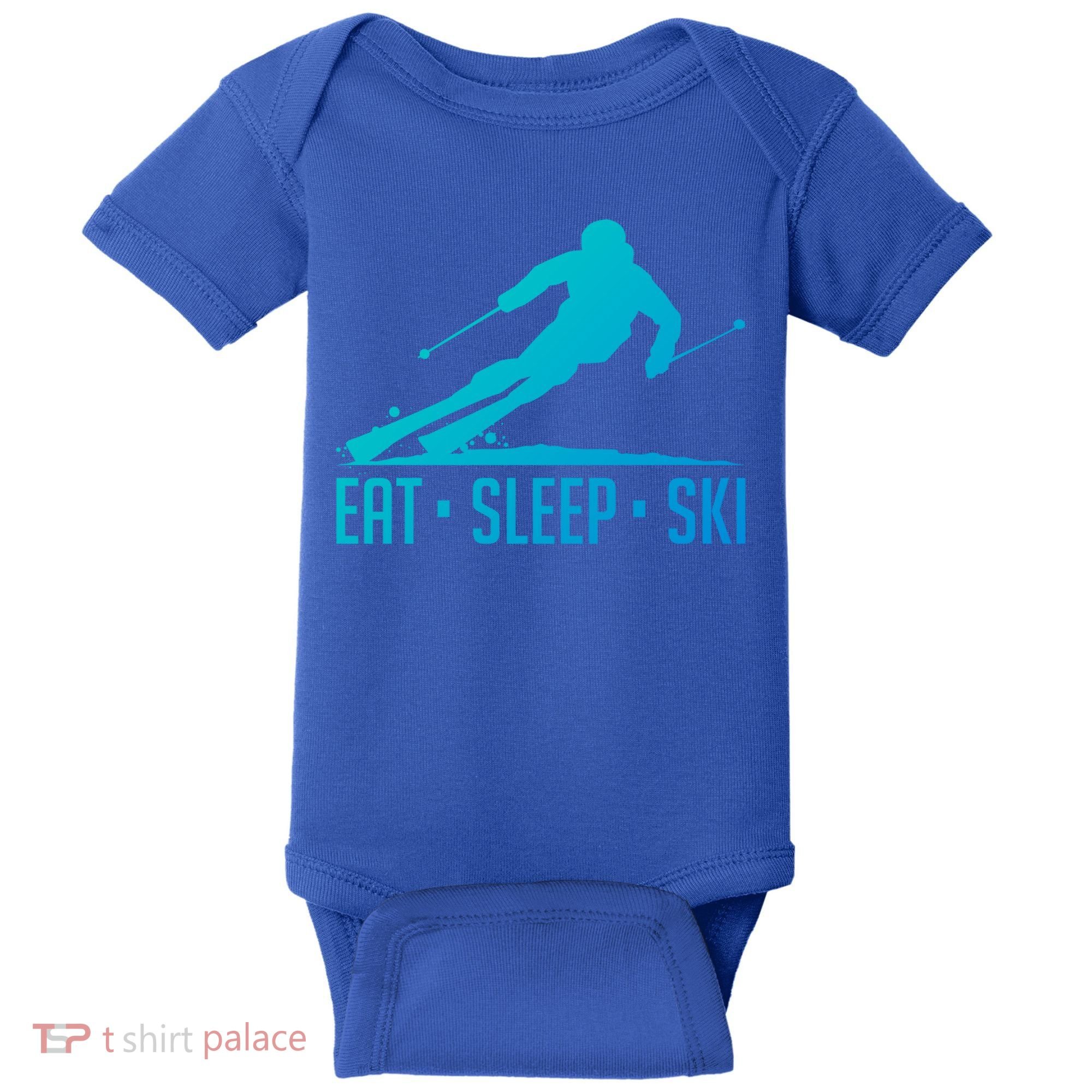 Eat Sleep Ski Skiing Skier Snow Winter Vacation Gift Baby Bodysuit