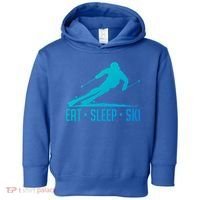 Eat Sleep Ski Skiing Skier Snow Winter Vacation Gift Toddler Hoodie thumb 0