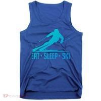 Eat Sleep Ski Skiing Skier Snow Winter Vacation Gift Tank Top thumb 0