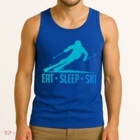 Eat Sleep Ski Skiing Skier Snow Winter Vacation Gift Tank Top thumb 3