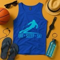 Eat Sleep Ski Skiing Skier Snow Winter Vacation Gift Tank Top thumb 4