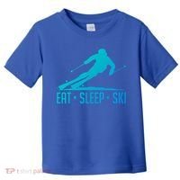 Eat Sleep Ski Skiing Skier Snow Winter Vacation Gift Toddler T-Shirt thumb 0