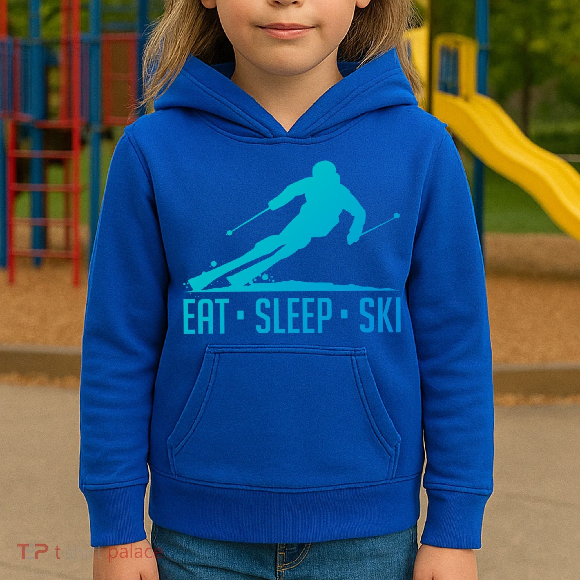 Eat Sleep Ski Skiing Skier Snow Winter Vacation Gift Kids Hoodie